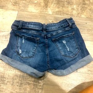 Kancan distressed blue jean shorts